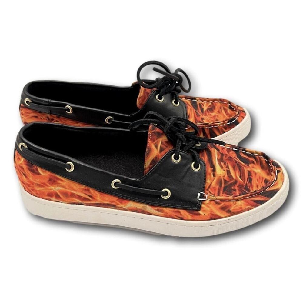 Loudmouth After PGA Golf Shoes Sailor Flames Boat Lace Up Mens 12 Fast Ship NEW - Picture 10 of 12